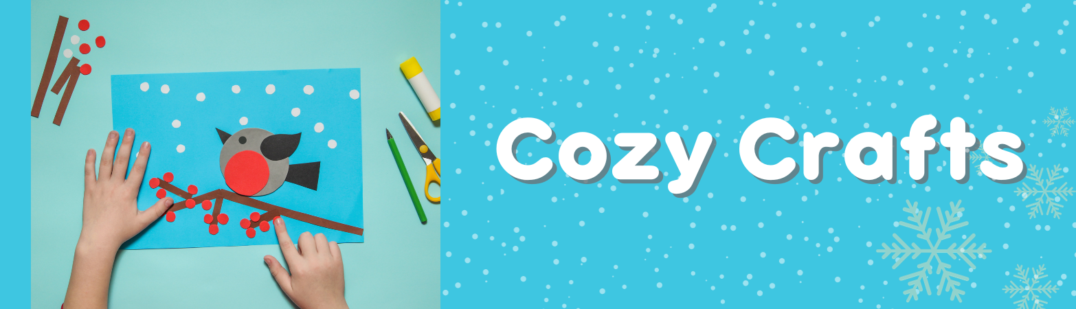 child doing winter craft