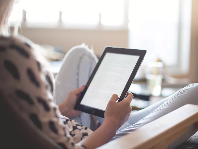 Woman reading ebook