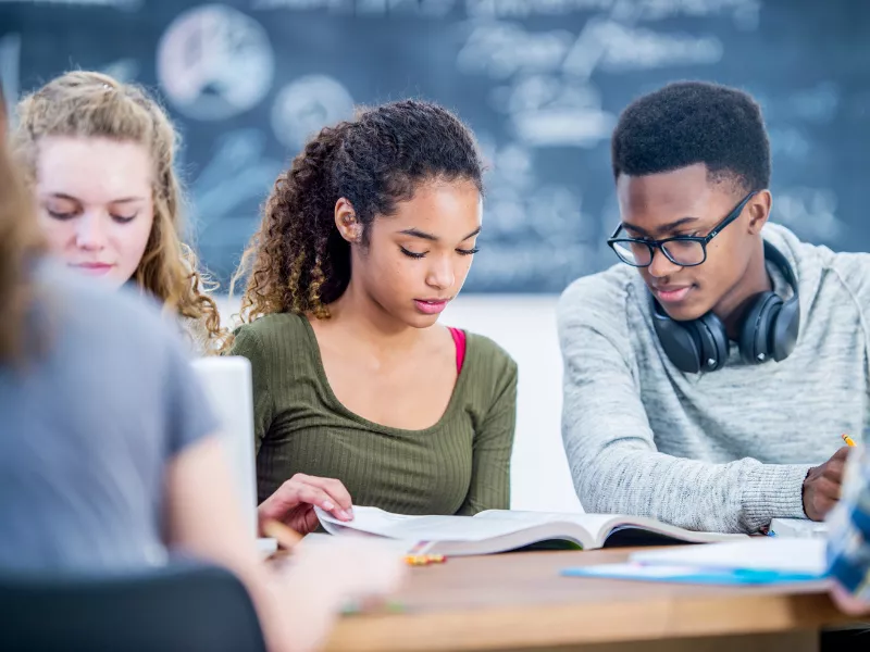 teens studying together