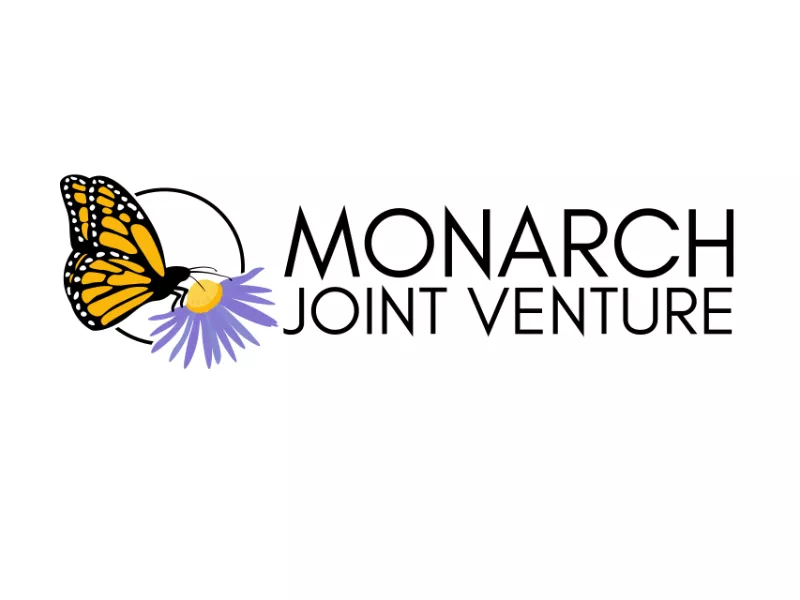 Monarch Joint Venture Logo with Butterfly and Flower
