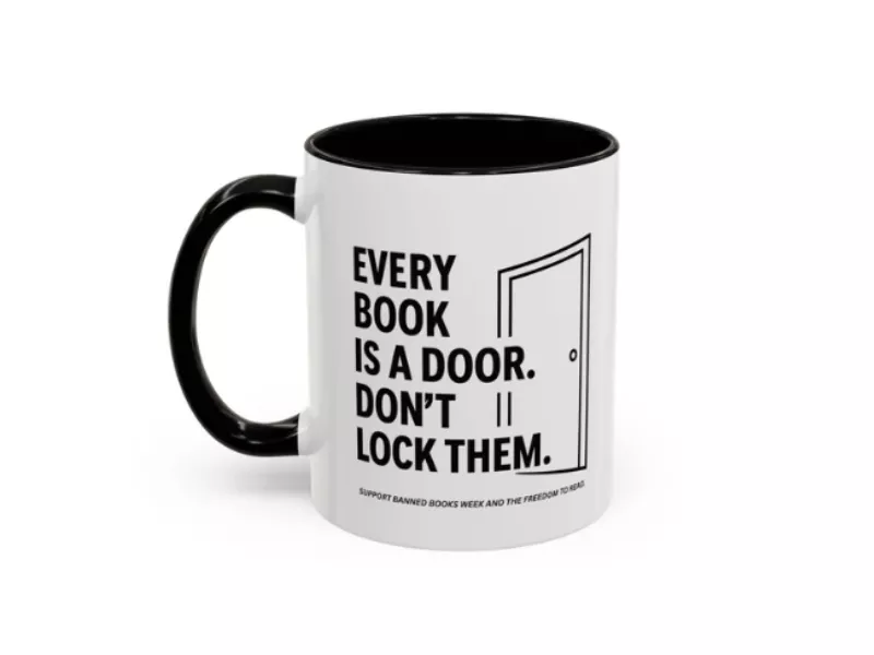White and black coffee mug