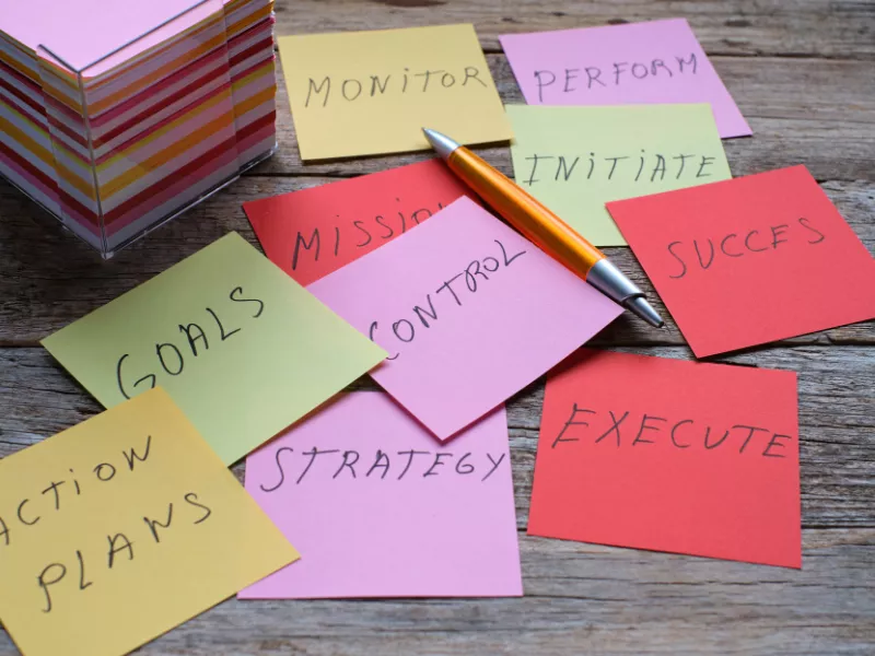 collection of sticky notes for planning