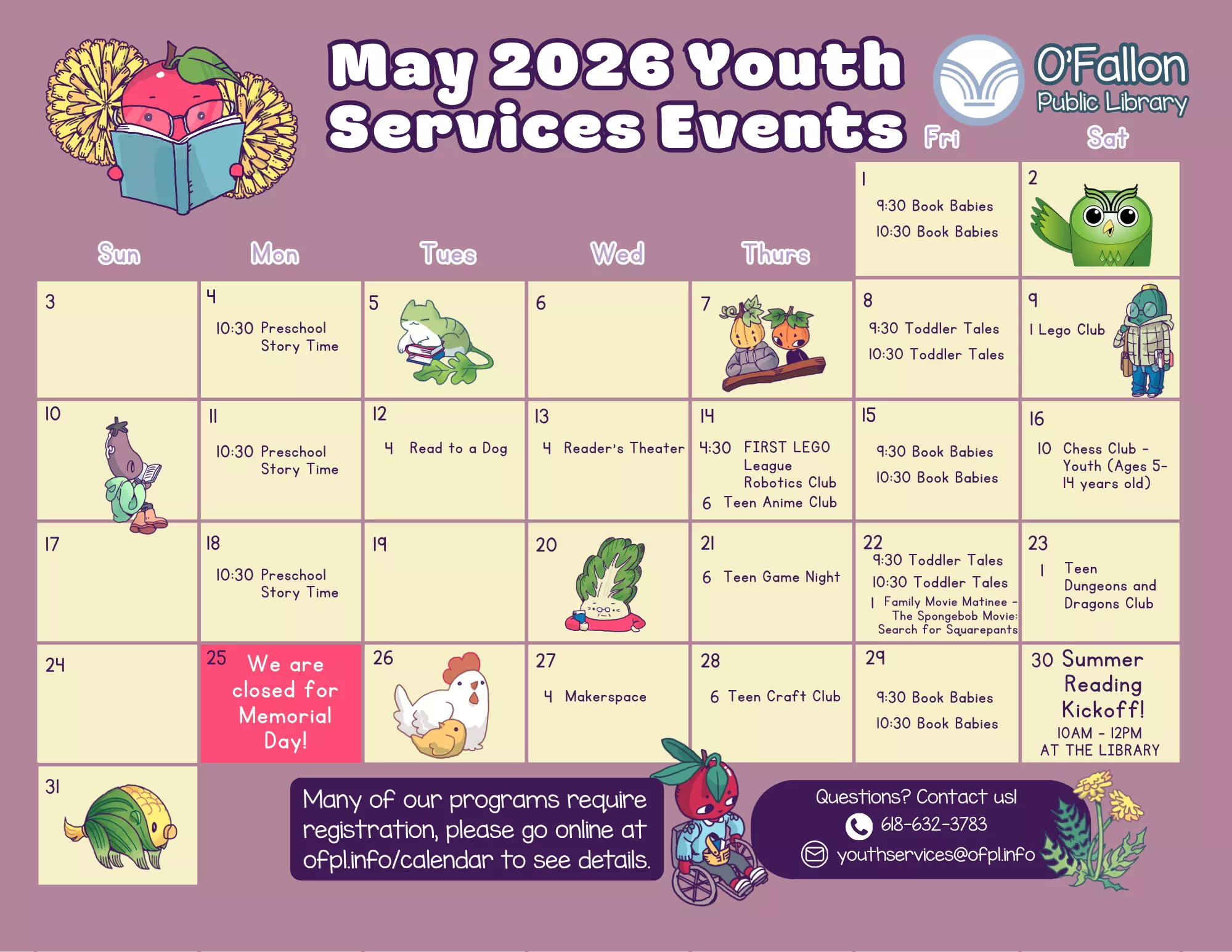Stylized May 2026 Calendar of Youth Events