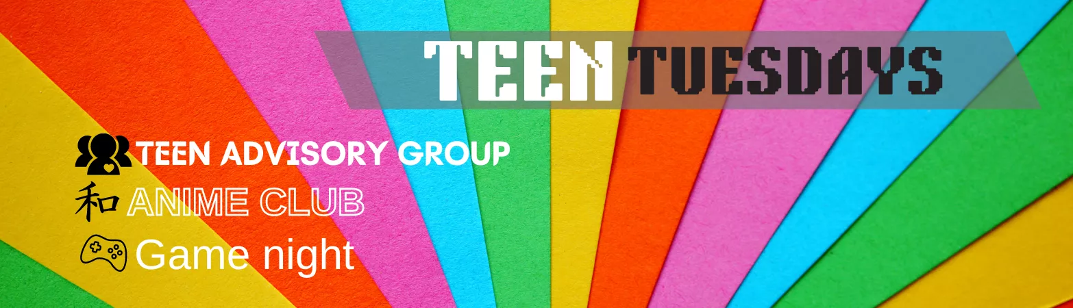 Teen Tuesdays with rainbow background