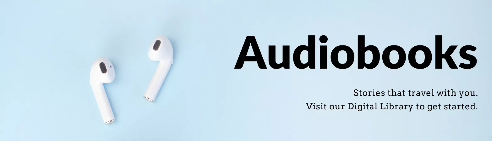 headphones with audiobook text