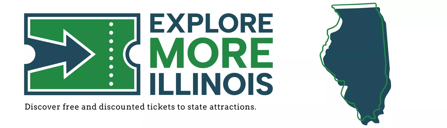 Explore More Illinois logo with state outline graphic